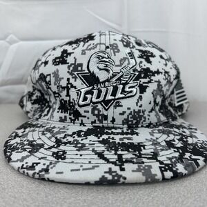 SAN DIEGO GULLS Promotional Black / White Digital Camo‎ Adjustable Flat Brim Hat